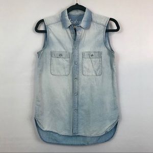 Madewell Sleeveless Chambray Shirt